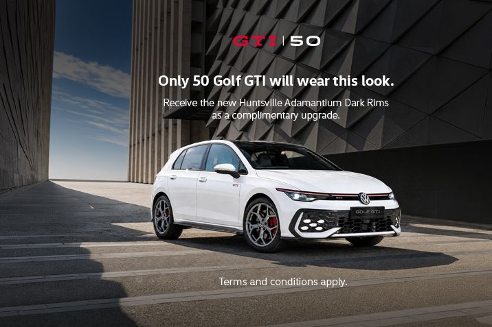 Be among the first 50 owners to receive complimentary Huntsville Adamantium Dark Rims with your new Golf GTI.